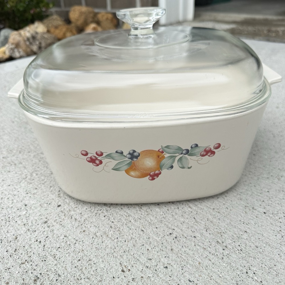 Vintage CorningWare A-5-B 5 Liter Casserole Dutch Oven Glass Lid USA Abundance